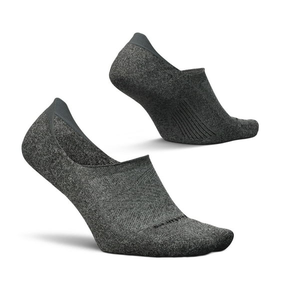 Feetures Elite Light Cushion Invisible Socks - Anti-Slip Sport Sock Liner with Targeted Compression - Gray, XL (1 Pair)