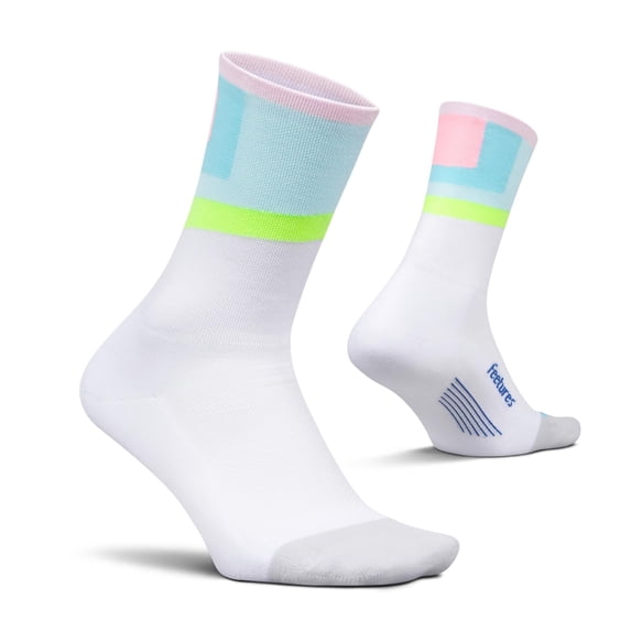 Feetures Elite Light Cushion Mini Crew Sock - Sport Sock with Targeted Compression - Candy Court , Small (1 Pair)
