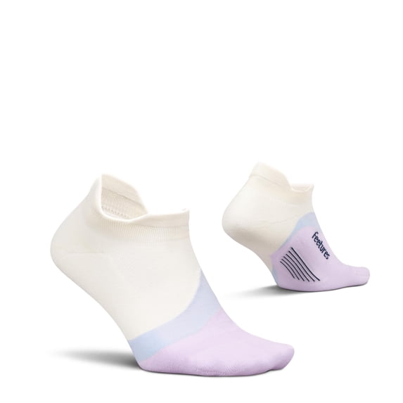 Feetures Elite Light Cushion No Show Tab Ankle Socks - Sport Sock with Targeted Compression - Lilac Breeze , Small (1 Pair)
