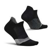 Feetures Elite Light Cushion No Show Tab Ankle Socks - Sport Sock with Targeted Compression - New Black, M 1 Pair