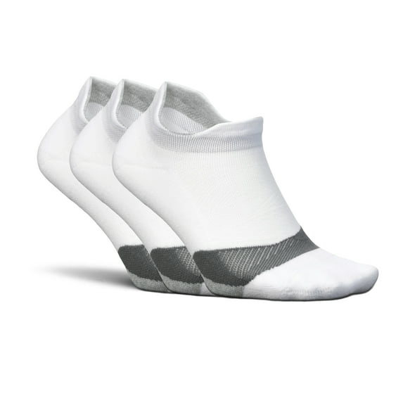 Feetures Elite Light Cushion No Show Tab - Running Socks for Men & Women - Athletic Compression Socks - Moisture Wicking - XL, New White - (3Pair)