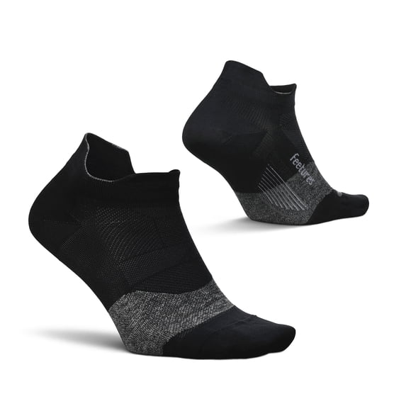 Feetures Elite Ultra Light Cushion Ankle Socks - Sport Sock with Targeted Compression - New Black, S (1 Pair)