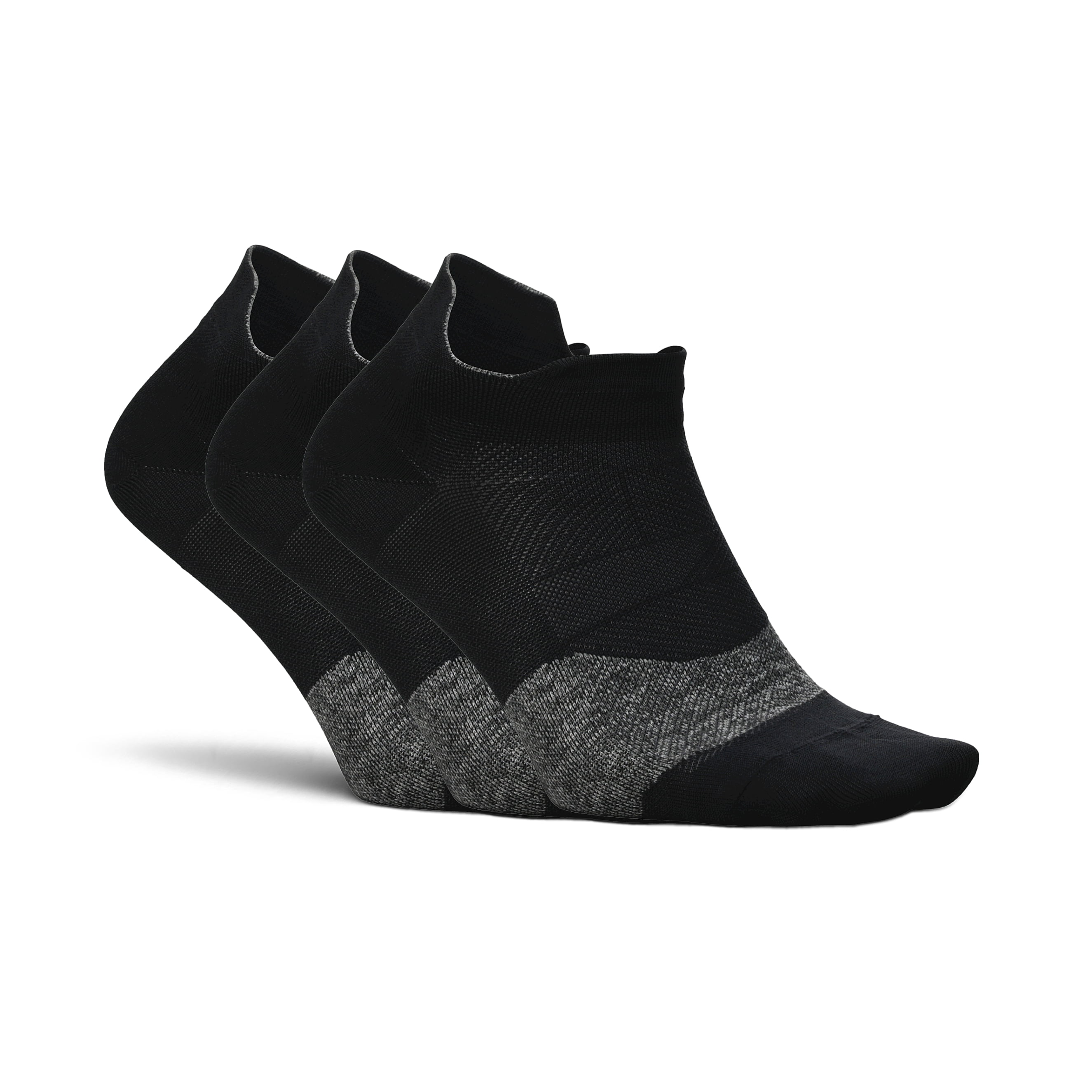 Feetures Elite Ultra Light Cushion Ankle Socks - Sport Sock with Targeted Compression - New Black, XL (3 Pair)