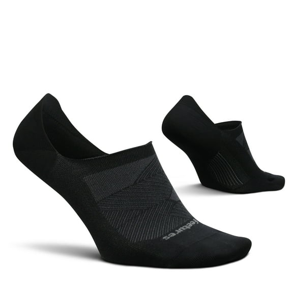 Feetures Elite Ultra Light Invisible Socks - Anti-Slip Sport Sock Liner with Targeted Compression - Black, XL (1 Pair)