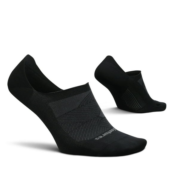 Feetures Elite Ultra Light Invisible Socks - Anti-Slip Sport Sock Liner with Targeted Compression - Black, XL (1 Pair)