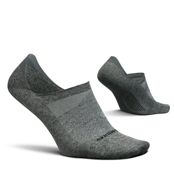 Feetures Elite Ultra Light Invisible Socks - Anti-Slip Sport Sock Liner with Targeted Compression - Gray, XL (1 Pair)