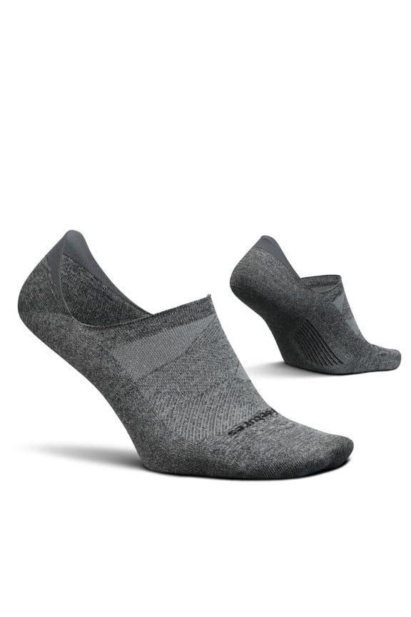 Feetures Elite Ultra Light Invisible Socks - Anti-Slip Sport Sock Liner with Targeted Compression - Gray, XL (1 Pair)