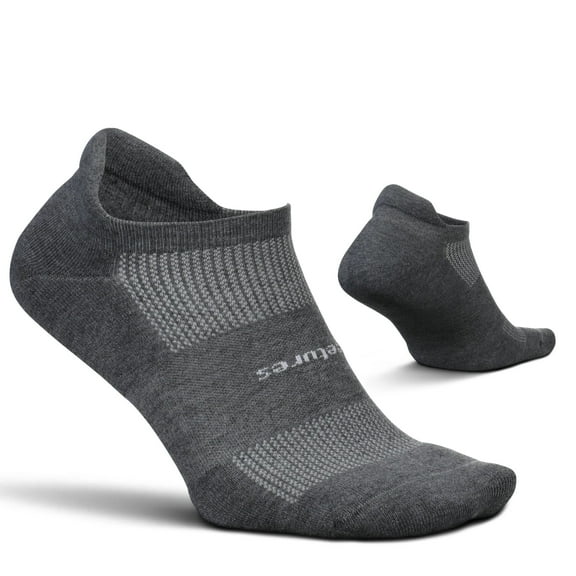 Feetures High Performance Max Cushion Ankle Sock - No Show Socks for Women & Men with Heel Tab - Heather Gray, XL (1 Pair)
