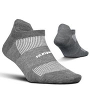 Feetures High Performance Ultra Light Ankle Sock - No Show Socks for Women & Men with Heel Tab - Heather Gray, L - (1 Pair)