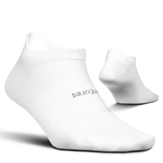 Feetures High Performance Ultra Light Ankle Sock - No Show Socks for Women & Men with Heel Tab - White, L - (1 Pair)