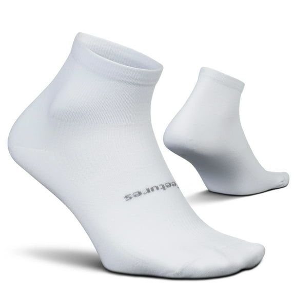 Feetures High Performance Ultra Light Cushion Quarter Sock - Moisture-Wicking Athletic Socks - White, XL (1 Pair)