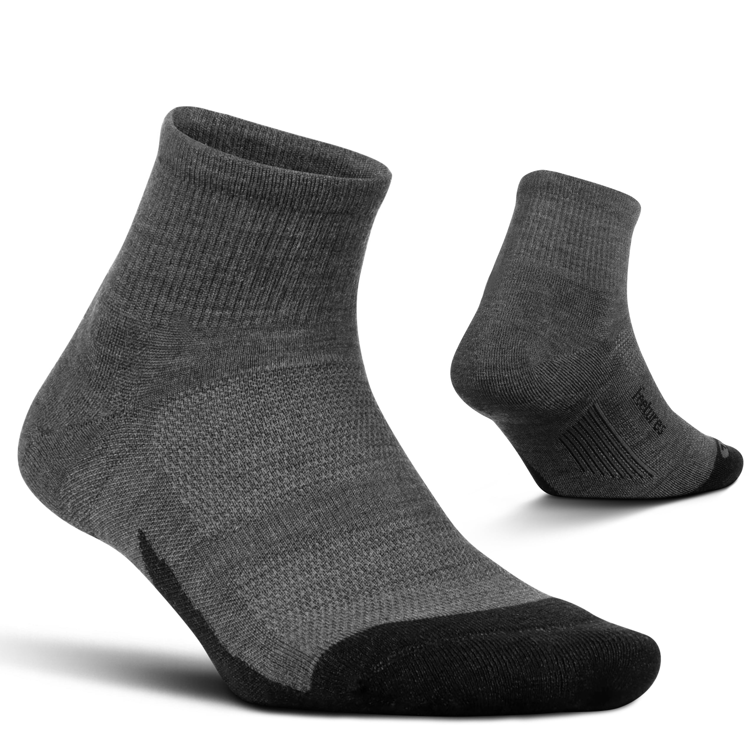 Feetures Merino 10 Cushion Quarter Wool Athletic Socks for Men & Women, Running & Hiking