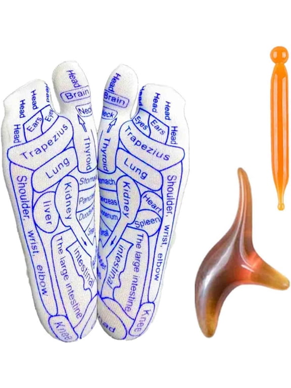 Feety Ease Socks with Massage Tools, Reflexology Socks for Women and Men, Foot Pressure Point Chart Socks for At-Home Relaxation