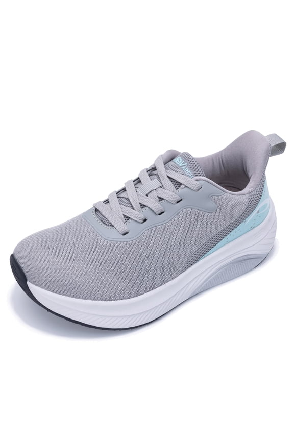 Plantar Fasciitis Walking Sneakers, Wide Toe Box with Arch and Orthotic Support Grey US 7.5