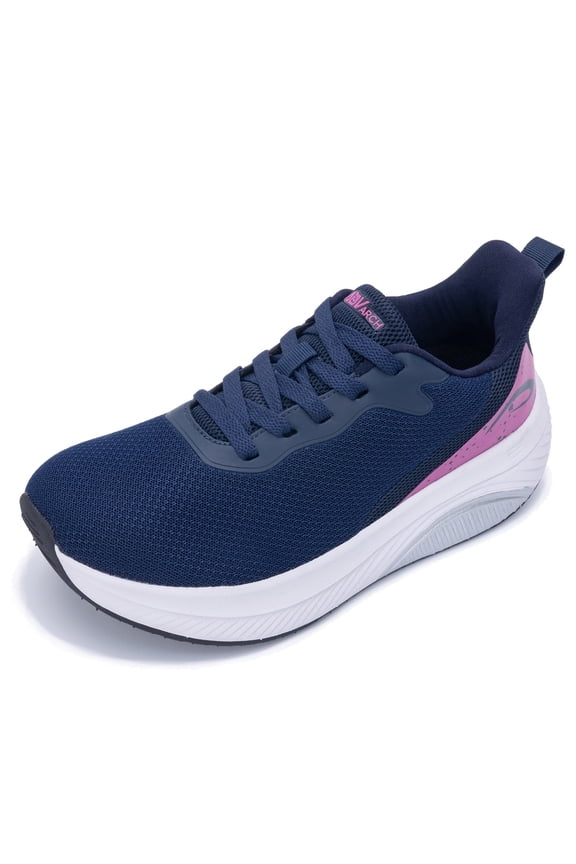 Plantar Fasciitis Walking Sneakers, Wide Toe Box with Arch and Orthotic Support