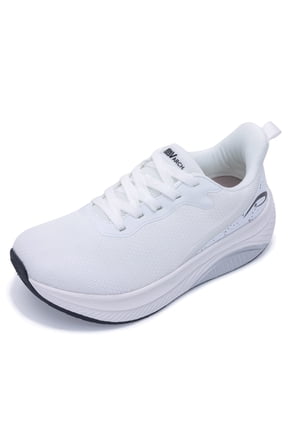 Plantar Fasciitis Walking Sneakers, Wide Toe Box with Arch and Orthotic Support White US 8.5