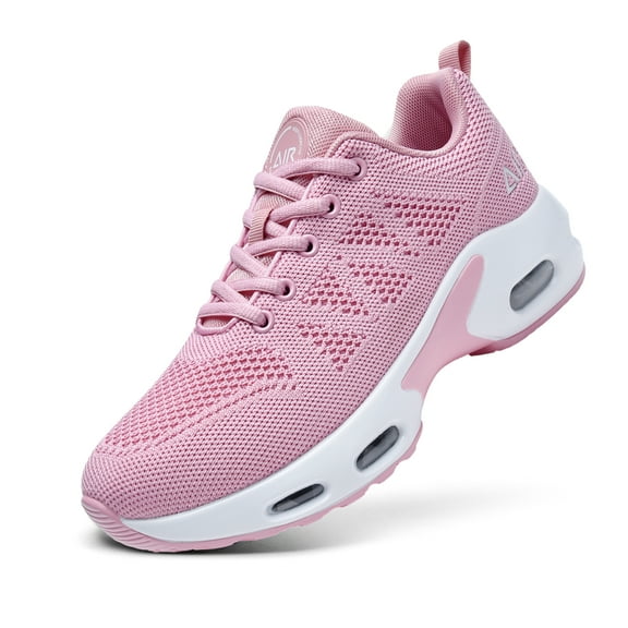 FefiYo Walking Shoes for Women Gym Athletic Tennis Sneakers Comfortable Casual Running Shoes Size 39.5 Pink