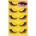 thumbnail image 1 of Fega Eyelashes Natural Artificial Mink Eyelashes Slim False Eyelashes 5 Pairs, 1 of 4
