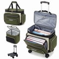thumbnail image 1 of Rolling Craft Bag,Rolling Teacher Bag with Insulated Lunch Bag,Large Sewing Machine Tote & Accessory Storage,Detachable Rolling Transport Tote for Crafts,Teaching,Office, 1 of 9