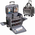 thumbnail image 1 of Rolling Craft Bag Sewing Machine Carrying Case,Rolling Organizer Work Bag with Removable Bottom Pad,Trolley Tote Bag on Wheels for Crafter Nurse,Teaching,Office, 1 of 9