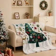 thumbnail image 1 of Fegute Christmas Flannel Blanket Double Sided Plush Thickened Holiday Home Decor Green Christmas Tree Pattern Warm Cozy Sofa Bed Nap Blanket Multi-functional Use White,M, 1 of 8