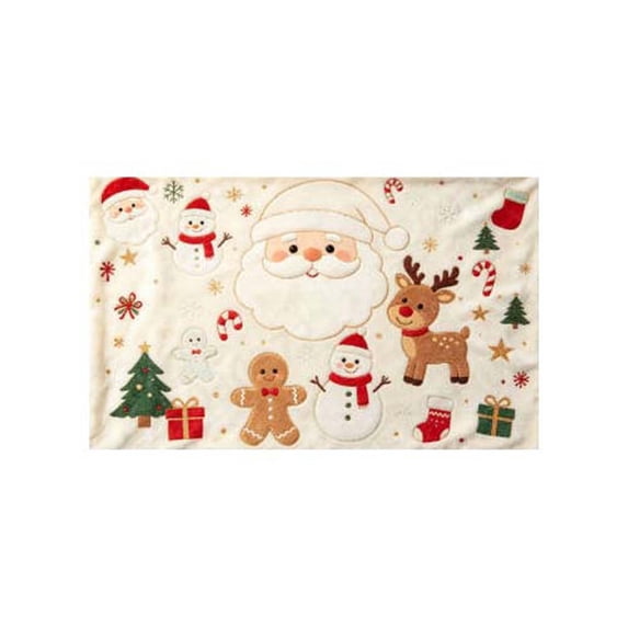 Fegute Christmas Flannel Throw Blanket Soft Cozy Festive Design for Living Room Couch Bed Perfect for Holiday Decor Gift 150*125cm