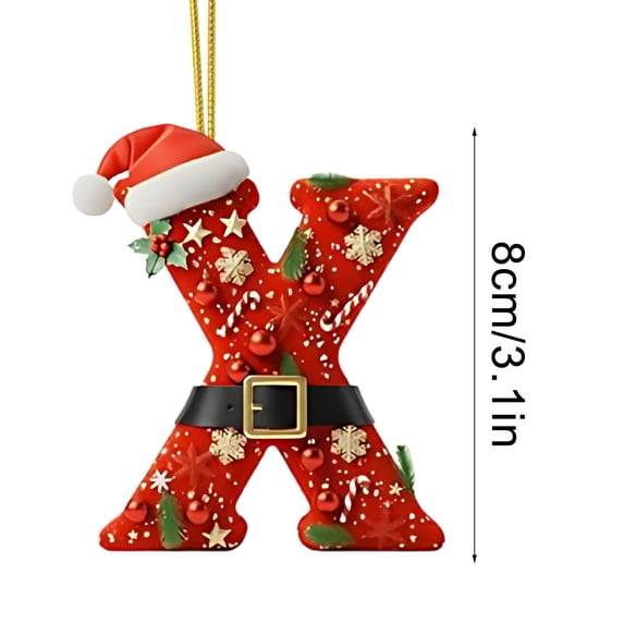 Fegute Christmas Letter Ornaments 2D Acrylic Decorative Craft with ...