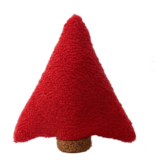 Fegute Christmas Tree Shaped Throw Pillow Acrylic Soft Cushion Decorative Holiday Decor for Sofa Couch Bed Relaxation Festive Home Decor 29x27cm Red Green White