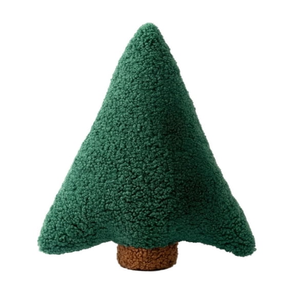 Fegute Christmas Tree Shaped Throw Pillow Acrylic Soft Cushion Decorative Holiday Decor for Sofa Couch Bed Relaxation Festive Home Decor 29x27cm Red Green White