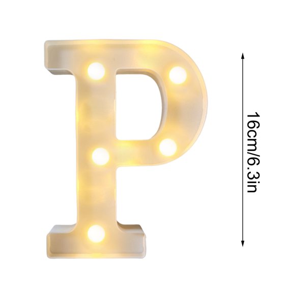 Fegute Illuminated Letter Lights Plastic Decorative Alphabet Lamp Party Home Wedding Nursery Decor Battery Operated 16cm Wall Hanging