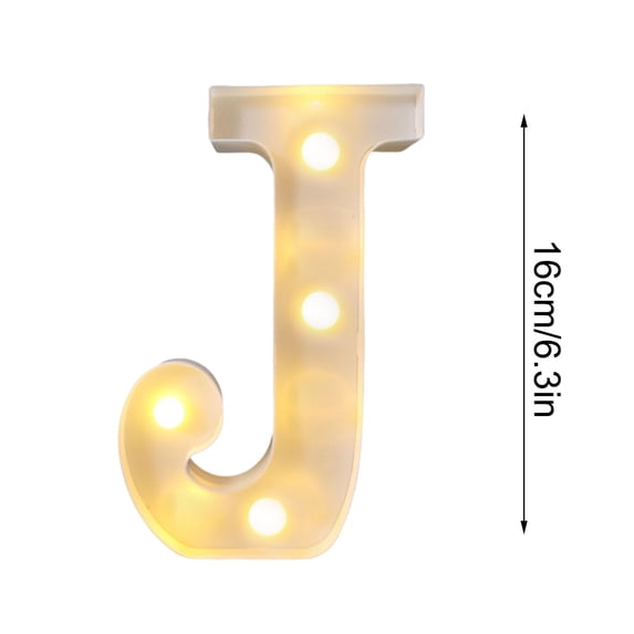Fegute Illuminated Letter Lights Plastic Decorative Alphabet Lamp Party Home Wedding Nursery Decor Battery Operated 16cm Wall Hanging