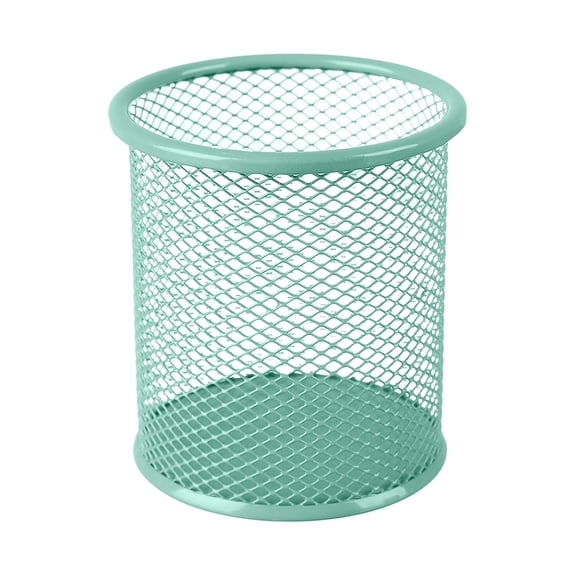 Fegute Metal Pencil Cup Desk Organizer Iron Storage Bucket for Office Home Supplies, Easy to Clean, Cylindrical Shape, 7.5x7.5x9.5cm