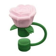thumbnail image 1 of Fegute Rose Straw Stopper 10mm Flower Cap Food Grade Material Functional Dust Cover for Drinks Home Outdoor Events Stylish Design, 1 of 4