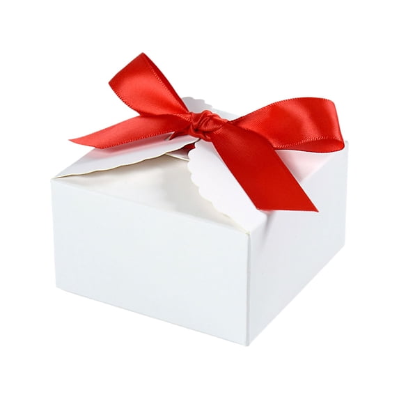 Fegute Small Gift Box With Bow Paper Treat Box for Holiday Season Party Supplies Multicolor Suitable for Birthdays Weddings Christmas 9x9x5cm Event Decor