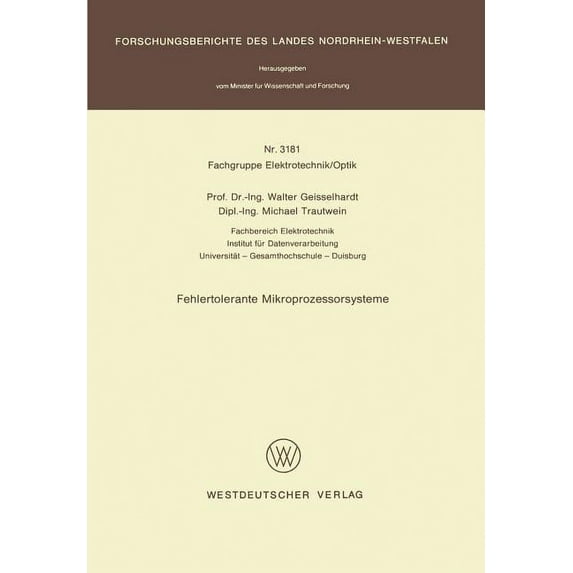 Fehlertolerante Mikroprozessorsysteme, (Paperback)