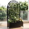 thumbnail image 1 of Fehomix 73" Metal Raised Garden Bed with Trellis & Wheels - Elevated Planter Box with Privacy Screen for Climbing Plants Vegetables, Outdoor Garden Box with Drainage, Tool-Free Assembly, 1 of 7