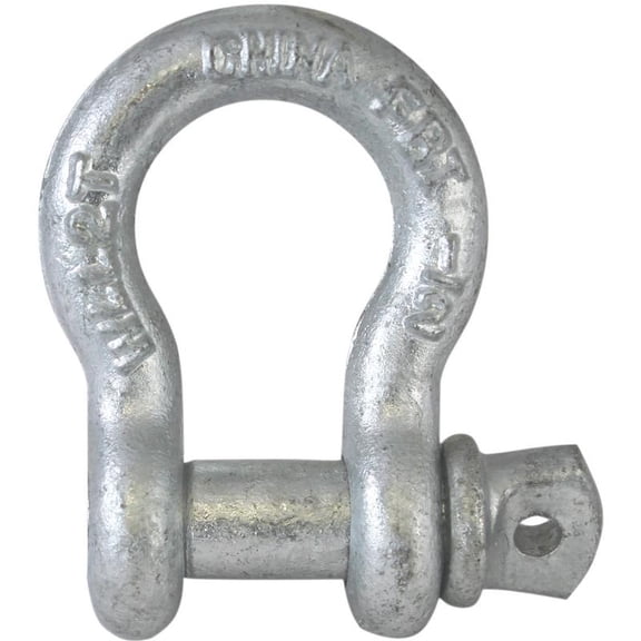 Fehr Bros 5/16 Anchor Shackle, 5/16 in, 1/2 ton, Forged Steel, Hot Dip Galvanized