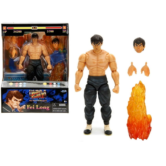 Fei Long 6" Moveable Figure with Accessories and Alternate Head and Hands "Ultra Street Fighter II: The Final Challengers" (2017) Video Game model by Jada
