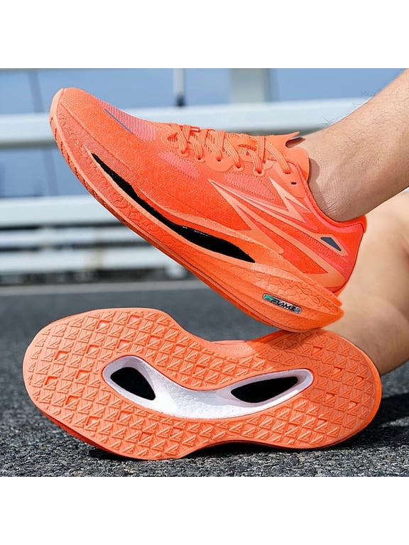 Fei Ran 4 Love Arrow Series Half & Full Marathon Carbon Plate Running Shoes - Ultra-Lightweight Breathable Fabric, Gradient Pink/White Design, TPR/Rubber Sole for Men & Women - All-Season Hiking, Gym
