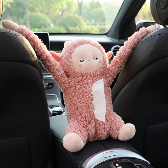FeiBiQiuBi Plush Tush Tissue Holder for Car, Funny Car Butt Napkin ...