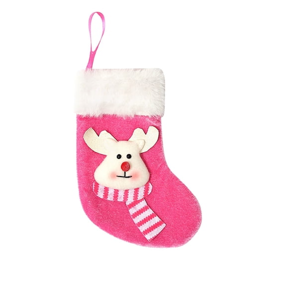 FeiFu 1 Piece Christmas Stocking Christmas Gift Bag Christmas Decoration Hanging Ornament Festive Pattern Suitable for Hanging on Christmas Tree Fireplace Mantel Staircase
