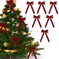 thumbnail image 1 of FeiFu 10.24in 6 Piece Christmas Bow Decorations Hanging Ornaments Festive Holiday Bows for Christmas Tree Home Party Mantel Tabletop Decor, 1 of 8
