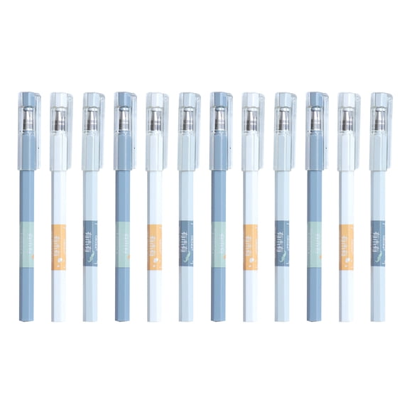 FeiFu 12 Fine Pens for Writing Retractable Black Rollerball Gel Ink Writing Style Pens Set,No Smear & Smudge for Journaling Sketching Drawing multicolored