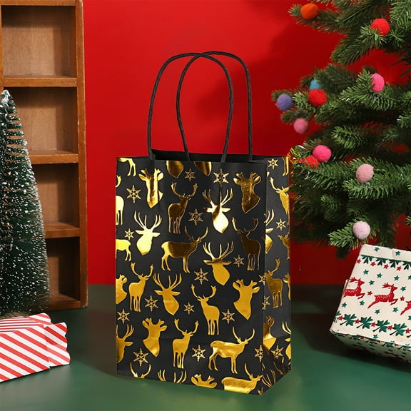 FeiFu 12PCS Christmas Snowflake Tote Bags Gift Bags Festive Snowflake Design Durable Material for Holiday Gift Packaging and Party Favors