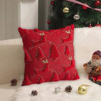 FeiFu 17.7x17.7in Christmas Pillow Throw Reindeer Christmas Tree Style Soft for Sofa Bedroom and Holiday Festive Decor(With Pillow Insert )
