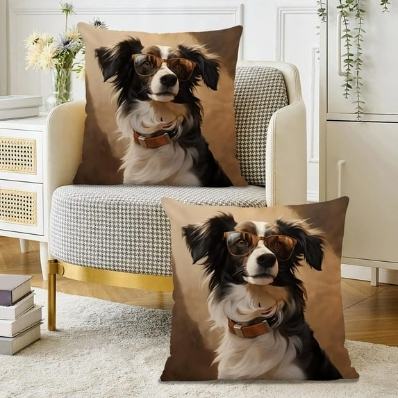 FeiFu 18x18in Cute Pet Printed Pillow Cover Decorative Cushion Case for Bedroom Living Room Sofa Pillowcase for Home Sofa and Bedroom Decoration(Excluding Pillow Core)