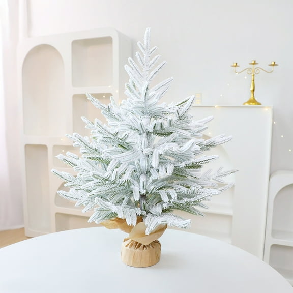 FeiFu 23.62in Tabletop Christmas Tree (Button Battery) Fits Tabletops Durable PE Material Battery Powered No Wires Suitable for Home Small Space Decor
