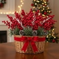 thumbnail image 1 of FeiFu 2pcs Christmas Red Berry Strings Artificial Red Berry Garlands with Green Leaves Festive Hanging Decor for Christmas Tree Wreaths Mantels and Table Centerpieces, 1 of 6