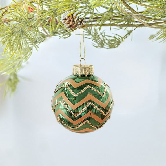 FeiFu 3.14in Christmas Balls Shapes Colorful Painted Designs Lightweight for Christmas Tree Hanging and Holiday Festive Decor