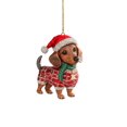thumbnail image 1 of FeiFu 3.15in Dachshund Christmas Ornaments Festive Holiday Hanging Decorations Cute Dachshund Themed Design Lightweight for Christmas Tree Home Party Pets Lover Decor, 1 of 4